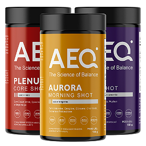 Kit AEQ: Shot Matinal Aurora Energia + Shot Noturno Nox Sono + Shot Tarde Plenus Foco