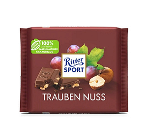 PRÉ VENDA - Chocolate Ritter Sport Trauben Nuss 100g
