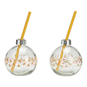 Copos em forma de Bolas Decoradas Natalinas