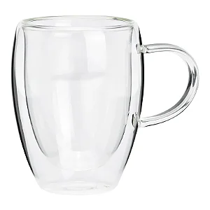 Caneca para Café em Vidro Duplo Transparente