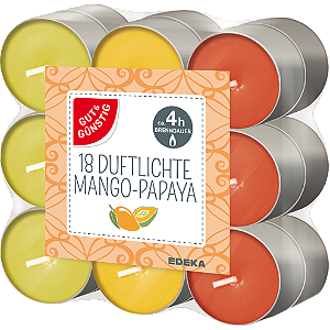 Velas tipo Réchaud "Mango-Papaya" - Importadas da Alemanha