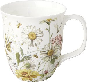 Caneca em Porcelana Fina WILDFLOWER AND BUTTERFLY - Importada da Alemanha