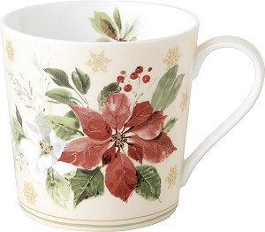 Caneca em Porcelana Fina POINSETTIA BOUQUET - Importada da Alemanha