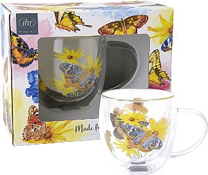 Caneca em Vidro Duplo Transparente - GARDEN BEAUTIES