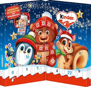 PRÉ VENDA - Calendario de Advento Kinder Mix Tischkalender 113g - Adventskalender