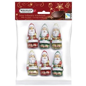 PRÉ VENDA - Riegelein Mini Papais Noéis Chocolate ao Leite 75g - Importado da Alemanha