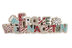 Placa decorativa “Frohe Weihnachten” - Feliz Natal em alemão