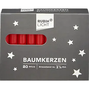 Velas para Árvore de Natal Vermelhas - 20 Unidades - Importado da Alemanha
