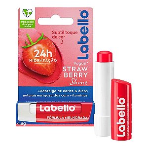 Protetor Labial Hidratante com Brilho - Labello Strawberry Shine
