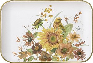 Bandeja de Madeira Late Summer Flowers - Importado da Alemanha