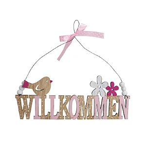 PRÉ VENDA - Placa Decorativa Willkommen