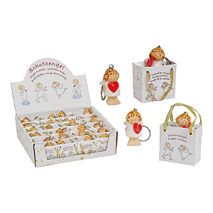 PRÉ VENDA - Chaveiro Anjo da Guarda em Cerâmica