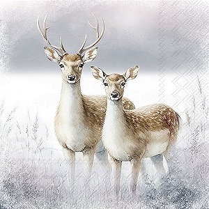 Guardanapo Unitario - MAGIC WINTER DEERS
