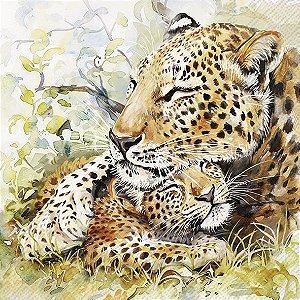 Guardanapo Unitario - Leopard Family