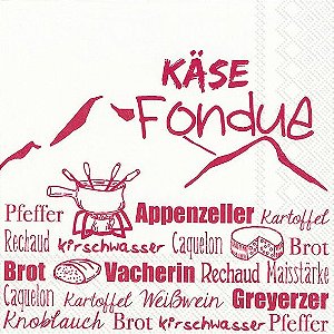 Guardanapo Unitario para Decoupage - KÄSE FONDUE red