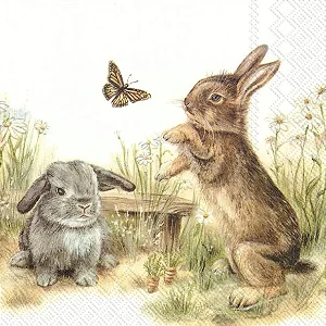 Guardanapo Unitario para Decoupage - BUNNY AND CLYDE