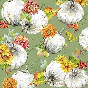 Guardanapo Unitario para Decoupage - CUCURBITA AND FLOWERS