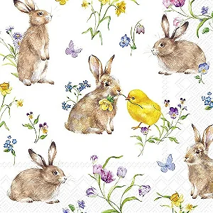 Guardanapo Unitario para Decoupage - EASTER FRIENDS