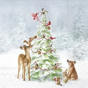Guardanapo Unitario para Decoupage - FRIENDS IN SNOW