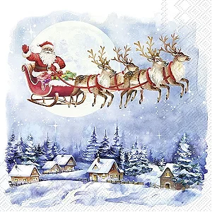Guardanapo Unitario para Decoupage - SANTA'S WONDERLAND