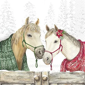 Guardanapo Unitario para Decoupage - WINTER HORSES