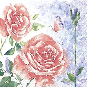 Guardanapo Unitario para Decoupage - AQUARELL ROSE