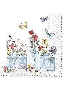 Guardanapo Unitario para Decoupage - Summer Jars White