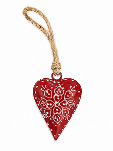 Coração em Metal Vermelho 7,5 cm Tirol - Importado da Alemanha