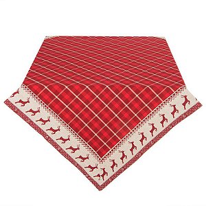 Toalha de Mesa Red Beige Diamond and Deer 100x100 cm