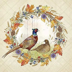 Guardanapo Unitario - PHEASANT WREATH