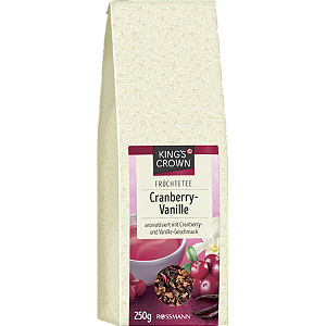 Chá de Cranberry com Baunilha - King's Crown Cranberry Vanille 250g - Importado da Alemanha