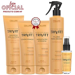 Kit Home Care Trivitt de 5 produtos - Shampoo, Condicionador, Hidratação, Fluído e Reparador
