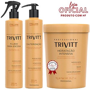 Kit Trivitt: Cauterização Trivitt, Máscara 1kg e fluido para Escova