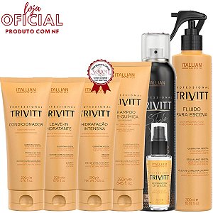 Kit Trivitt Hidratação, Leave-in, Brilho, Reparador e Fluido