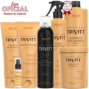 Kit Trivitt Profissional de 7 produtos para Hidratação e Finalização