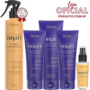 Kit Trivitt Matizante para cabelo loiro, Fluido e Reparador