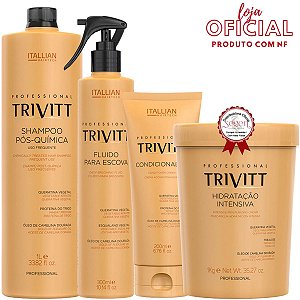 Kit Trivitt Shampoo 1L, Hidratação 1kg, Fluido e Condicionador