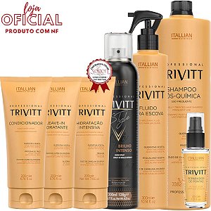 Kit Trivitt 7 Produtos para Brilho e Hidratação de cabelo