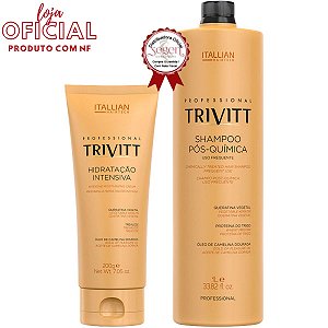 Kit Trivitt Hidratação Intensiva 200g e Shampoo Pós-quimica 1L