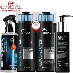 Truss Kit Uso Obrigatório 260ml e Night Spa 250ml com Condicionador e Shampoo Ultra Hydration 300ml