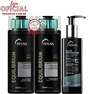Truss Kit Hair Protector 250ml com Condicionador e Shampoo Equilibrium 300ml