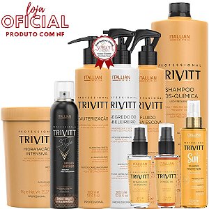 Kit Trivitt Profissional 9 Produtos para Hidratação, Reconstrução e Finalização