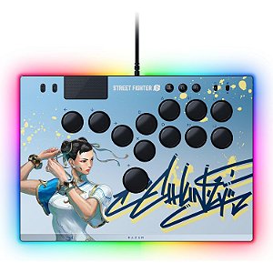 CONTROLE ARCADE RAZER KITSUNE FORMATO SLIM SWITCH OPTICO CHROMA RGB USB-C CHUN-LI EDITION