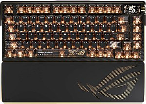 TECLADO ASUS ROG 20TH EDITION AZOTH EXTREME 75% WIRELESS OLED DISPLAY COLOR ROG NX SNOW V2 RGB BLACK
