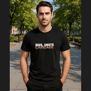 Camiseta Deus, Cristo, Caridade PRETA