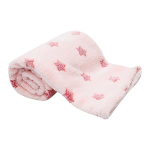 Cobertor Mantinha p/ Bebê Estrelinhas Antialérgico Rosa Buba