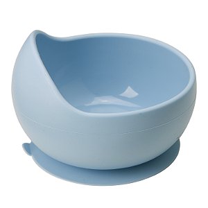 Bowl Tigela Potinho Silicone Infantil Bebê Com Ventosa Azul Buba