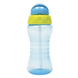 Garrafinha Infantil Fresh Canudo de Silicone 300ml Azul Buba