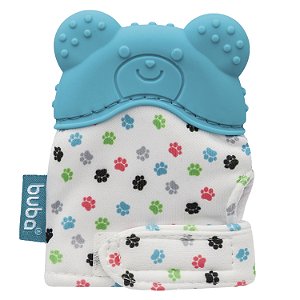 Luva Mordedor De Silicone Massageador Gengiva Urso Buba Azul