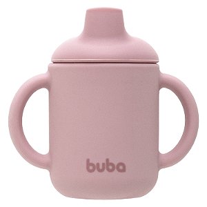 Copo Silicone de Treinamento Infantil c/ Alça 120ml Buba Rosa